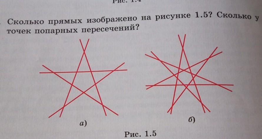 Элементы изображены на рисунке 1 1. Попарное пересечение. Сколько точек попарных пересечений могут иметь две прямые. Сколько точек попарных пересечений могут иметь 3 прямые. Сколько точек попарных пересечений могут иметь 2 прямые.