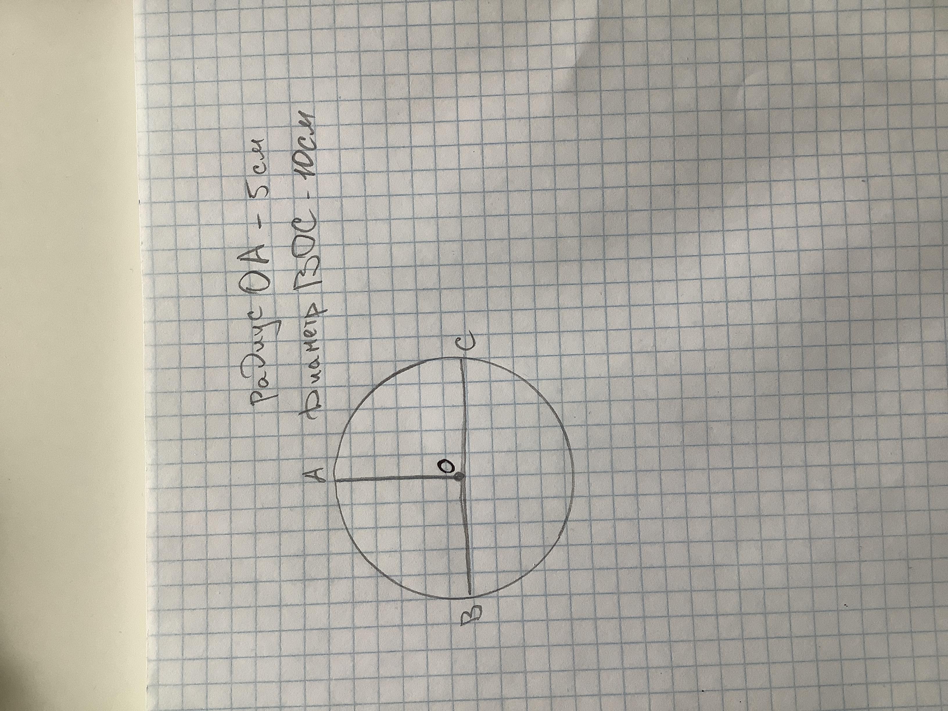 Запишите радиус окружности