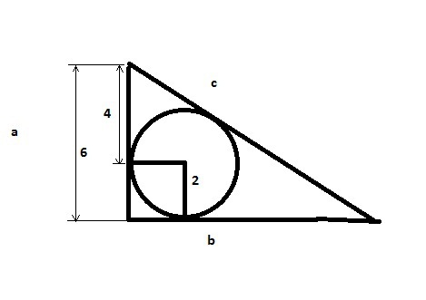 Прямоугольный треугольник в который вписана окружность. В прямоугольном треугольнике вписана окружность радиусом 2. В прямоугольный треугольник вписана окружность радиуса 2 см. Окружность вписанная в треугольник самостоятельная работа 7 класс.