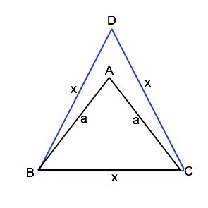 Изобразите треугольник bcd. Периметр равностороннего треугольника АВС С основанием вс равен 40.