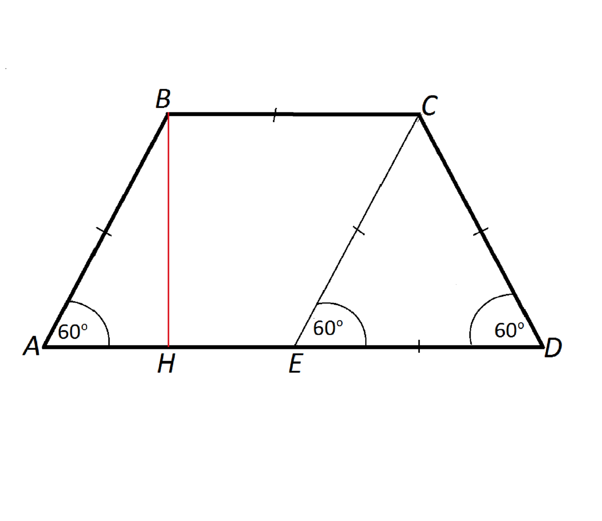 1 из сторон равнобедренной трапеции. Равнобедренная трапеция с углом 60 градусов. Равнобокая и равнобедренная трапеция. Равнобедренная трапеция чертеж. Равно едренная трапеция.