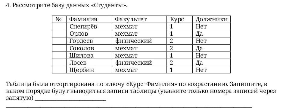 В каком порядке данные