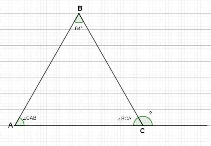 Найти углы треугольника abc рисунок. Внешний угол равнобедренного треугольника. Равнобедренный треугольник градусы. ABC равнобедренный AC внешний угол. Равнобедренный треугольник градусы углов.