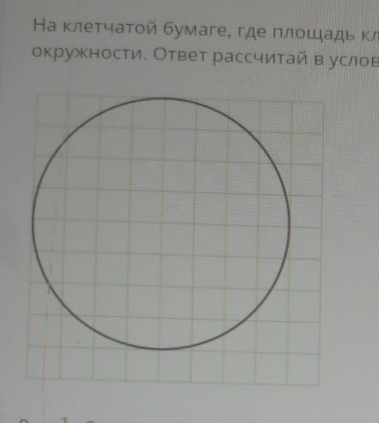 На клетчатой бумаге нарисован круг площадью