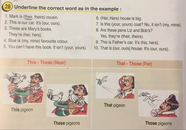 Underline the correct word перевод. Underline the correct Word.