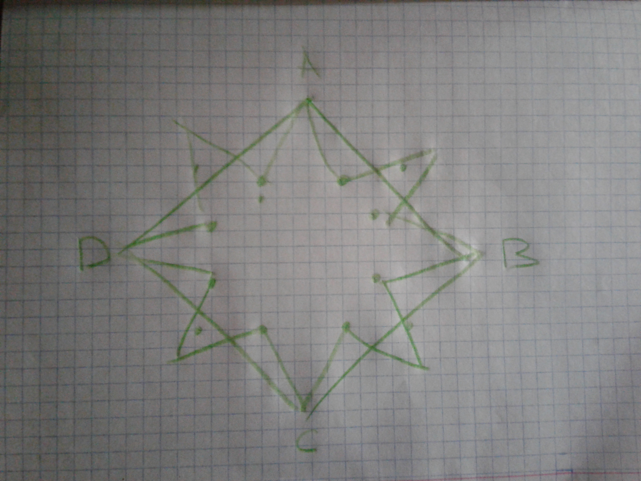 Разбей восьмиугольник на 8 треугольников