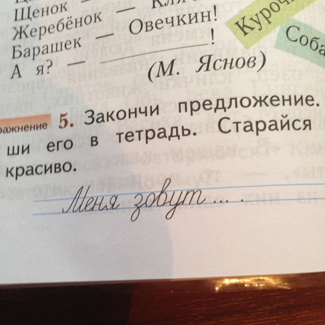 Запиши номер 5. Закончи предложение запиши его. Предложение записывать в тетрадь.