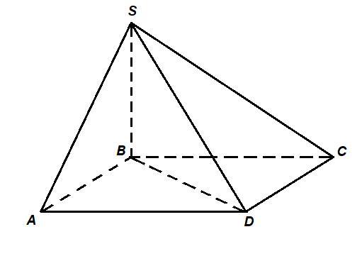 Пирамида ребро перпендикулярно основанию. На рисунке SB перпендикулярно ab SB перпендикулярно BC D.