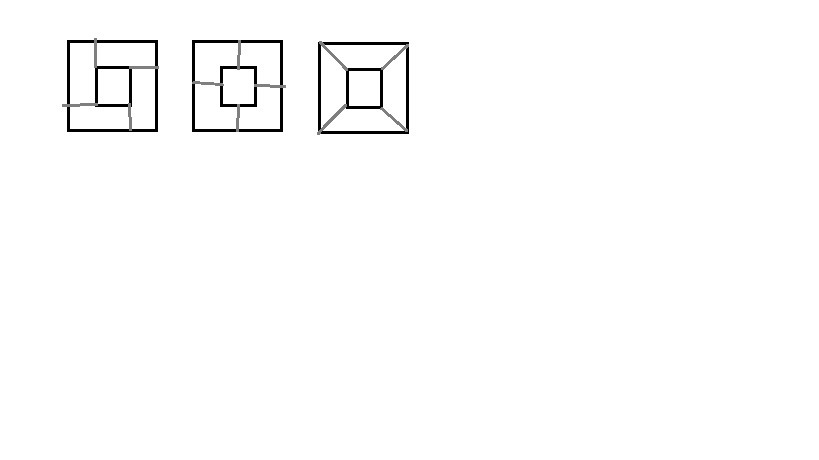 На рисунке изображены четыре причудливые фигуры. Квадрат внутри квадрата. Рисунки квадратиками. Трафарет квадрат в квадрате. Квадрат в квадрате для вырез.