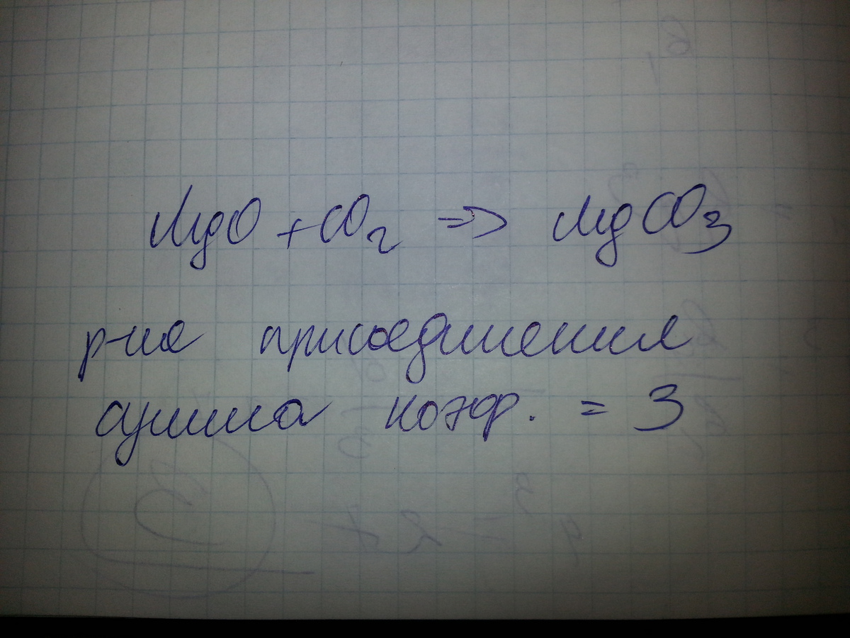 Напиши уравнение реакции взаимодействия оксида магния