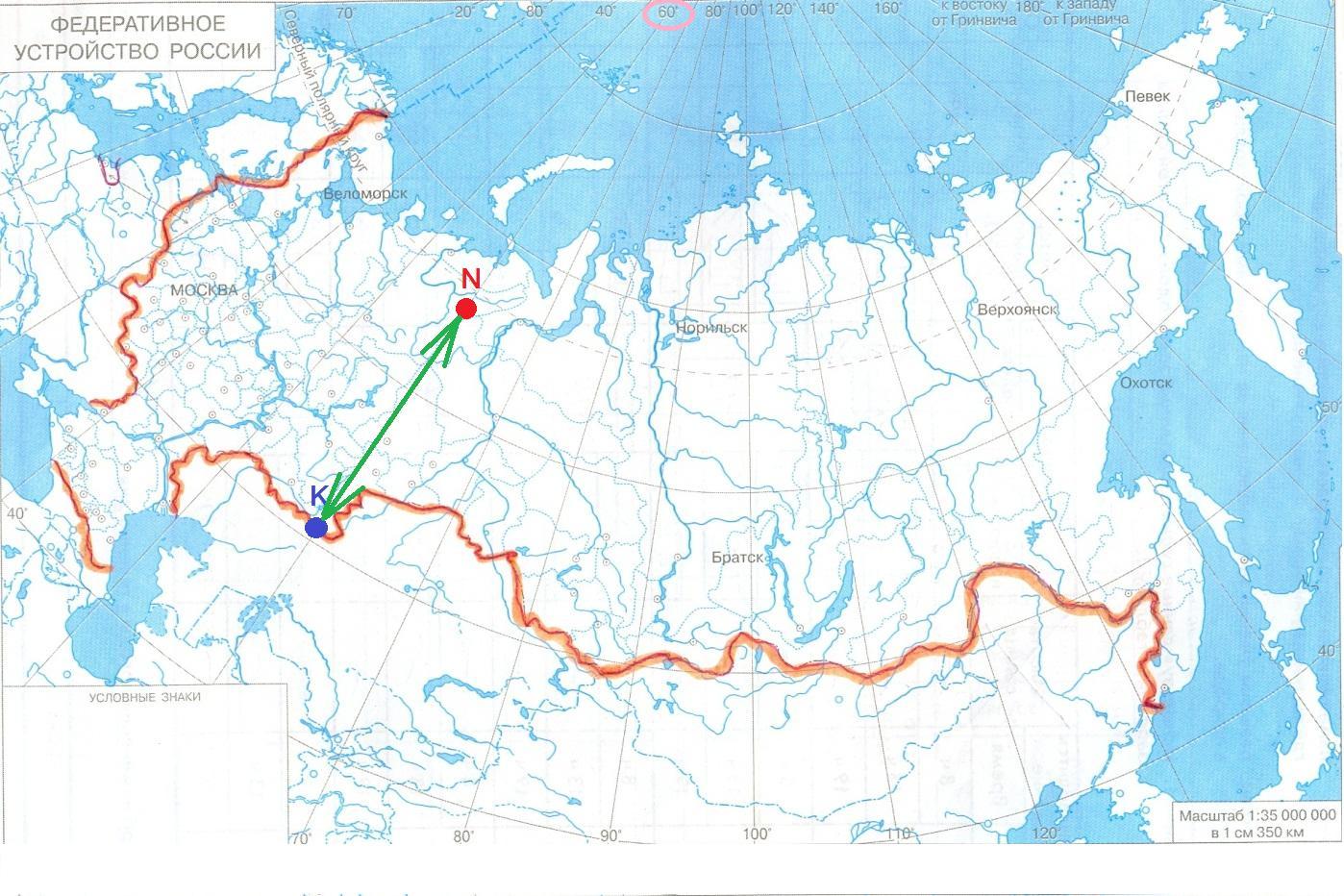 Карта географических объектов россии