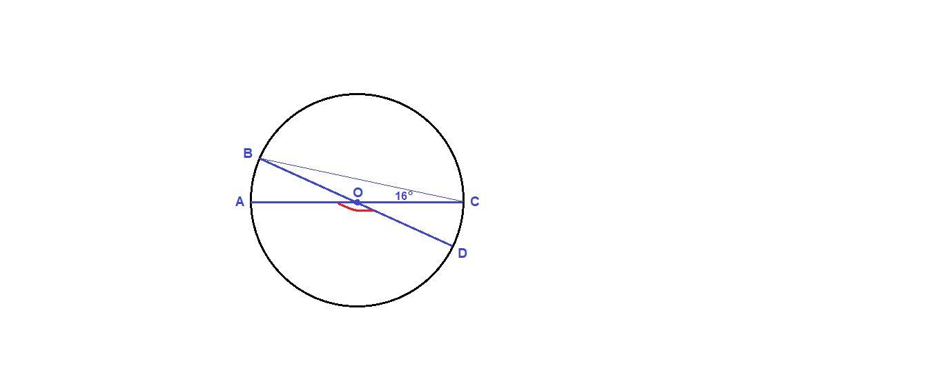 В окружности с центром о отрезки ас. Отрезки AC И bd диаметры. В окружности с центром о АС И ВД диаметры угол АСВ равен 16. Отрезок СД диаметр окружности. Угол 90 градусов в окружности.