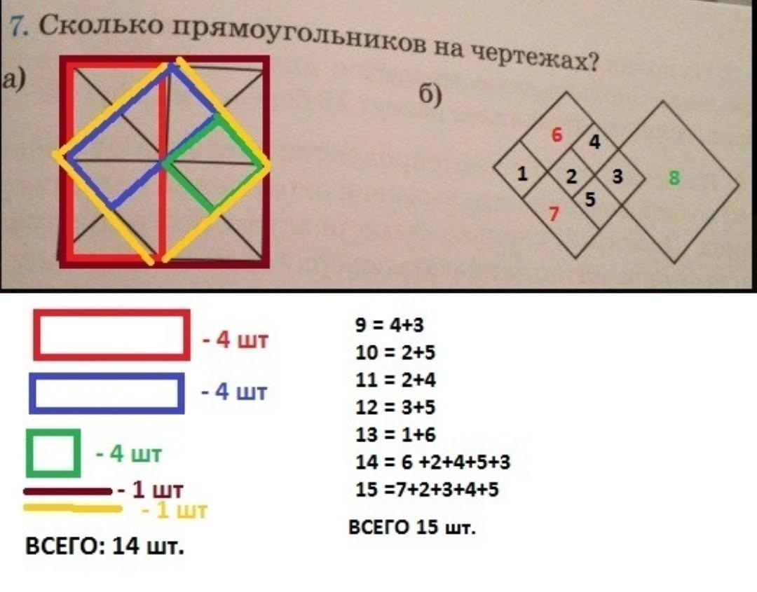 Сколько прямоугольников ты видишь на чертеже вычисли площадь каждого из них