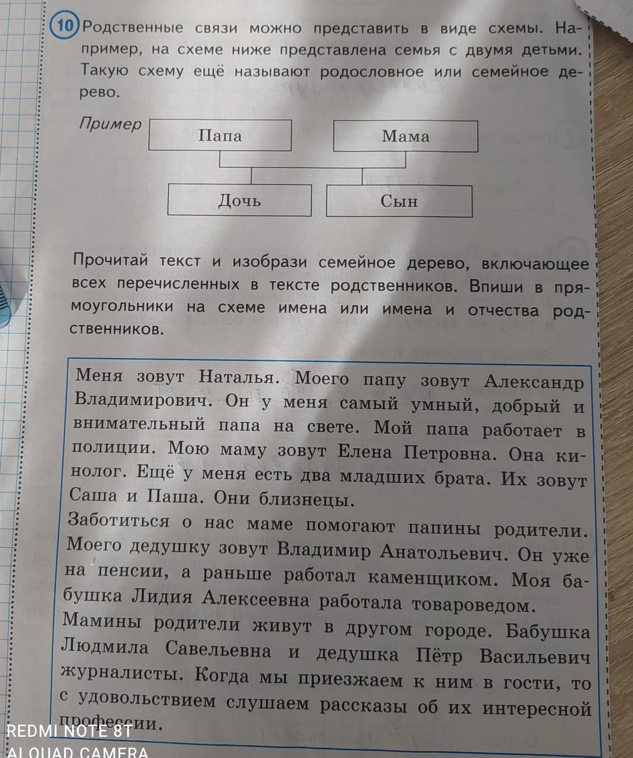 Родственные связи можно представить в виде схемы например на схеме ниже представлена семья с двумя