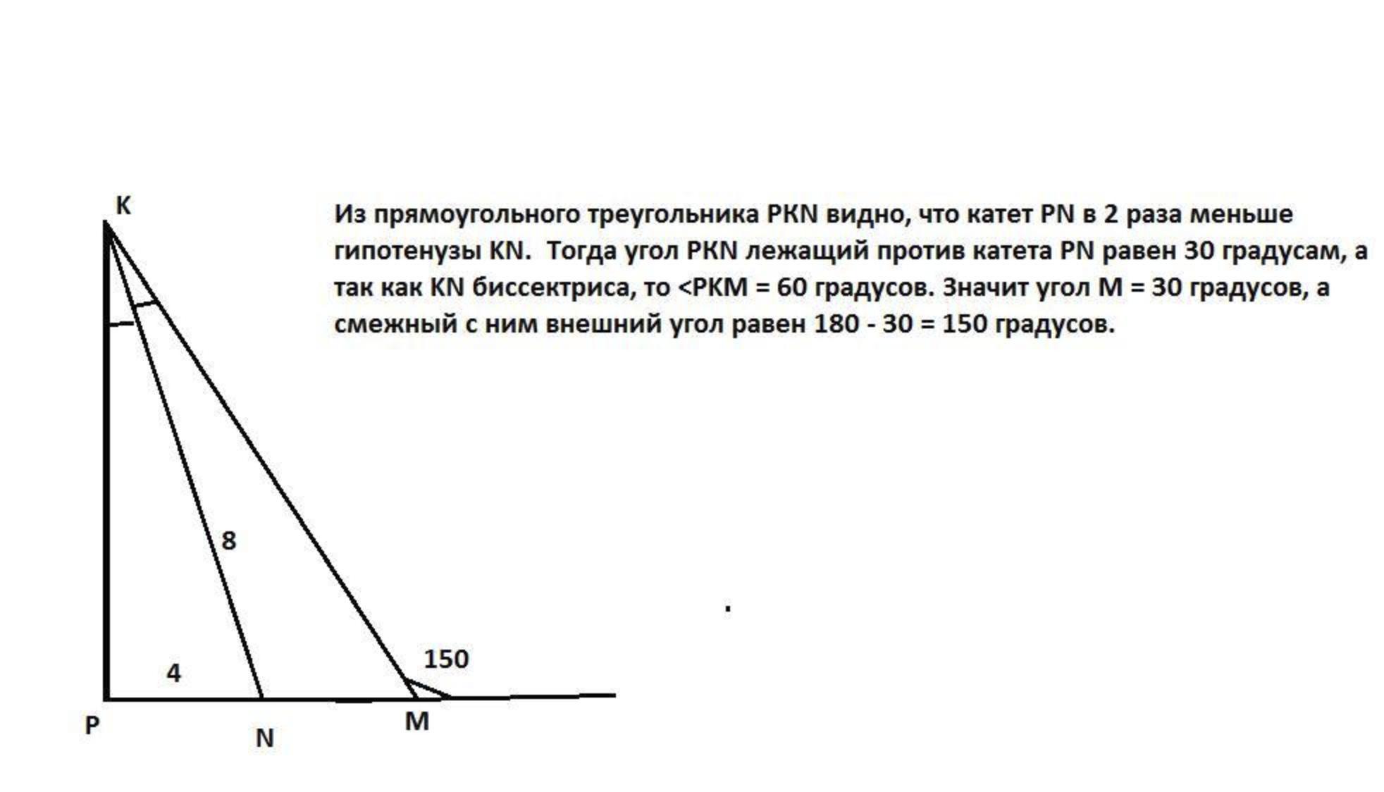 Величина внешнего угла при вершине