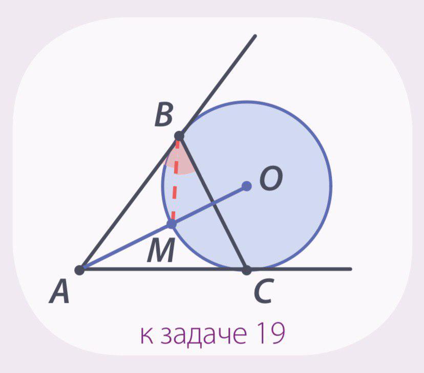 Окружность касается сторон угла