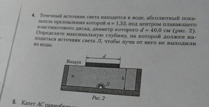 На рисунке 170. Точечный источник света в воле. Источник света находится под водой физика.