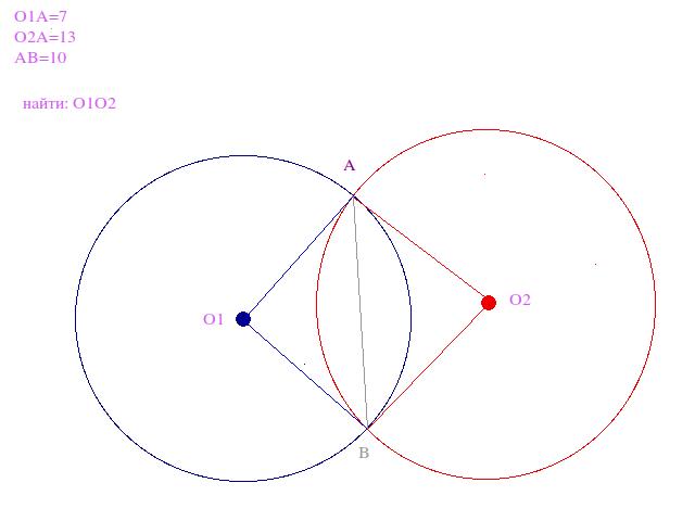 Окружности с радиусом 7 5. Окружности радиусов 7 и 13. Радиусы двух пересекающихся окружностей равны 7.8. Окружности с центрами в точках i и j.