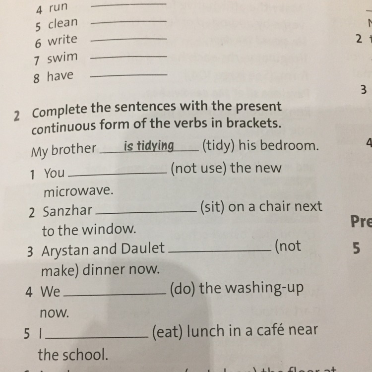 Write the full form. Complete the sentences with the present Continuous form of the verbs in Brackets. Complete the sentences with the. Complete the sentences with the present Continuous. Complete the sentences with the verbs in Brackets.