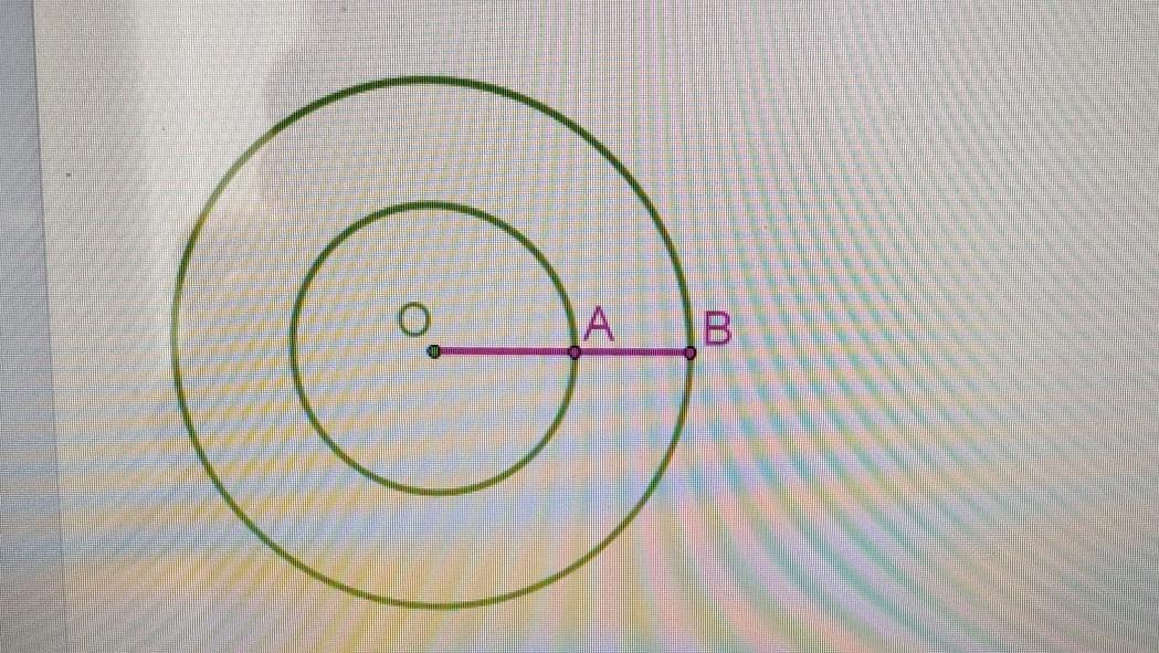 Кольцо ограниченное концентрическими окружностями. Две окружности с общим центром. Два круга с общим центром. Начерти 2 окружности с общим центром.