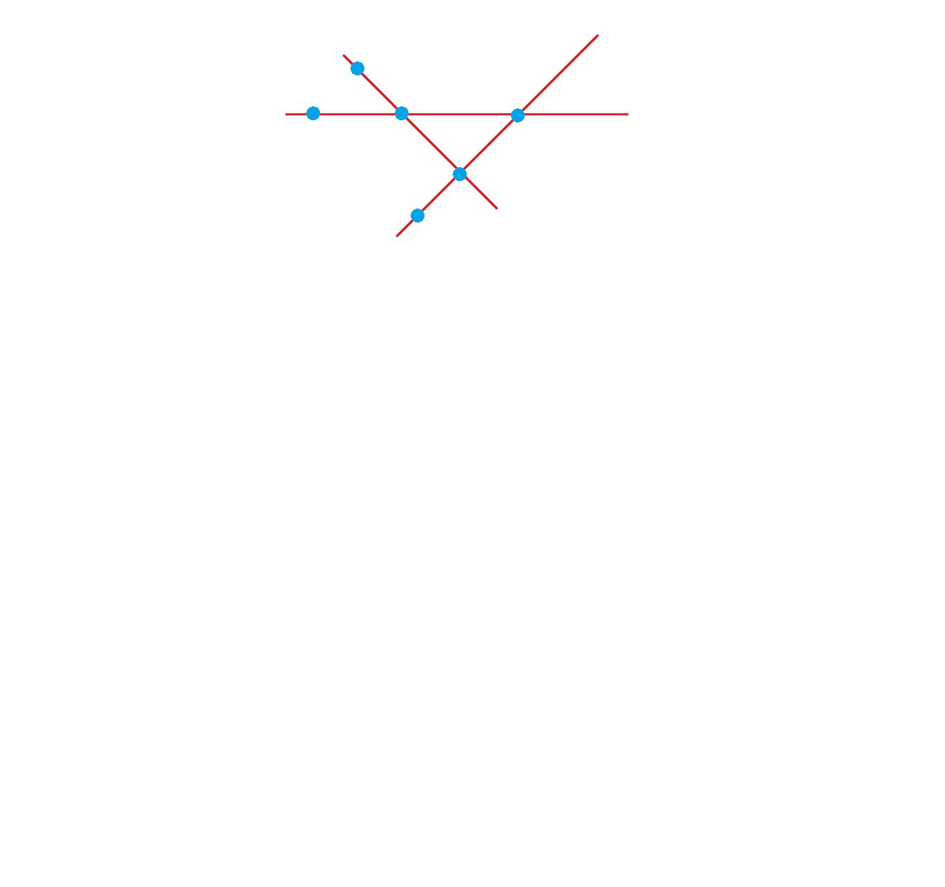 Три точки вход зудик. Начерти 3 пересекающиеся прямые линии. Четыре прямые пересекающиеся в 3 точках. Три луча попарно пересекающиеся. Начертить 3 пересекающиеся линии.
