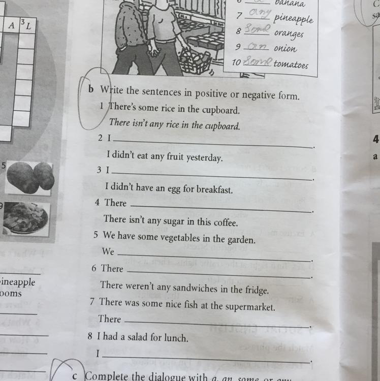 Write questions use the words below. Positive and negative sentences. Write the sentences in the negative forms. Positive negative form. Write affirmative or negative sentences.