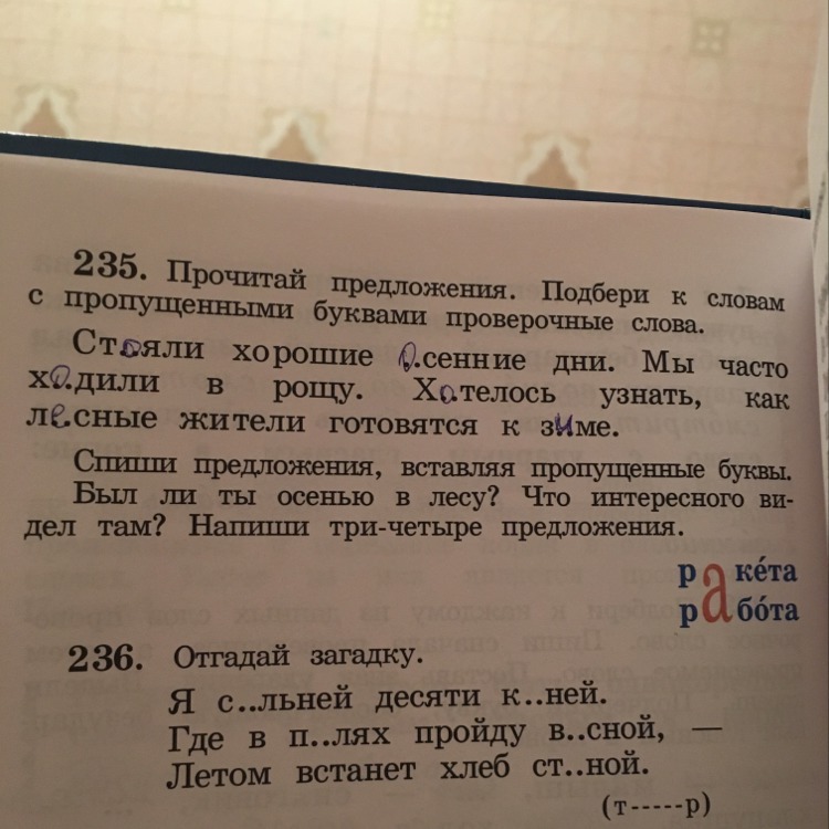 Стояла предложения. 235. Прочитайте..