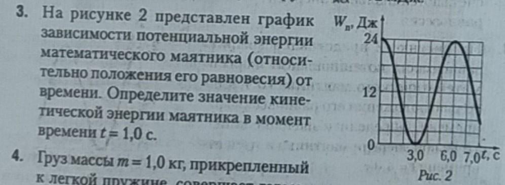 На рисунке представлен график зависимости потенциальной энергии