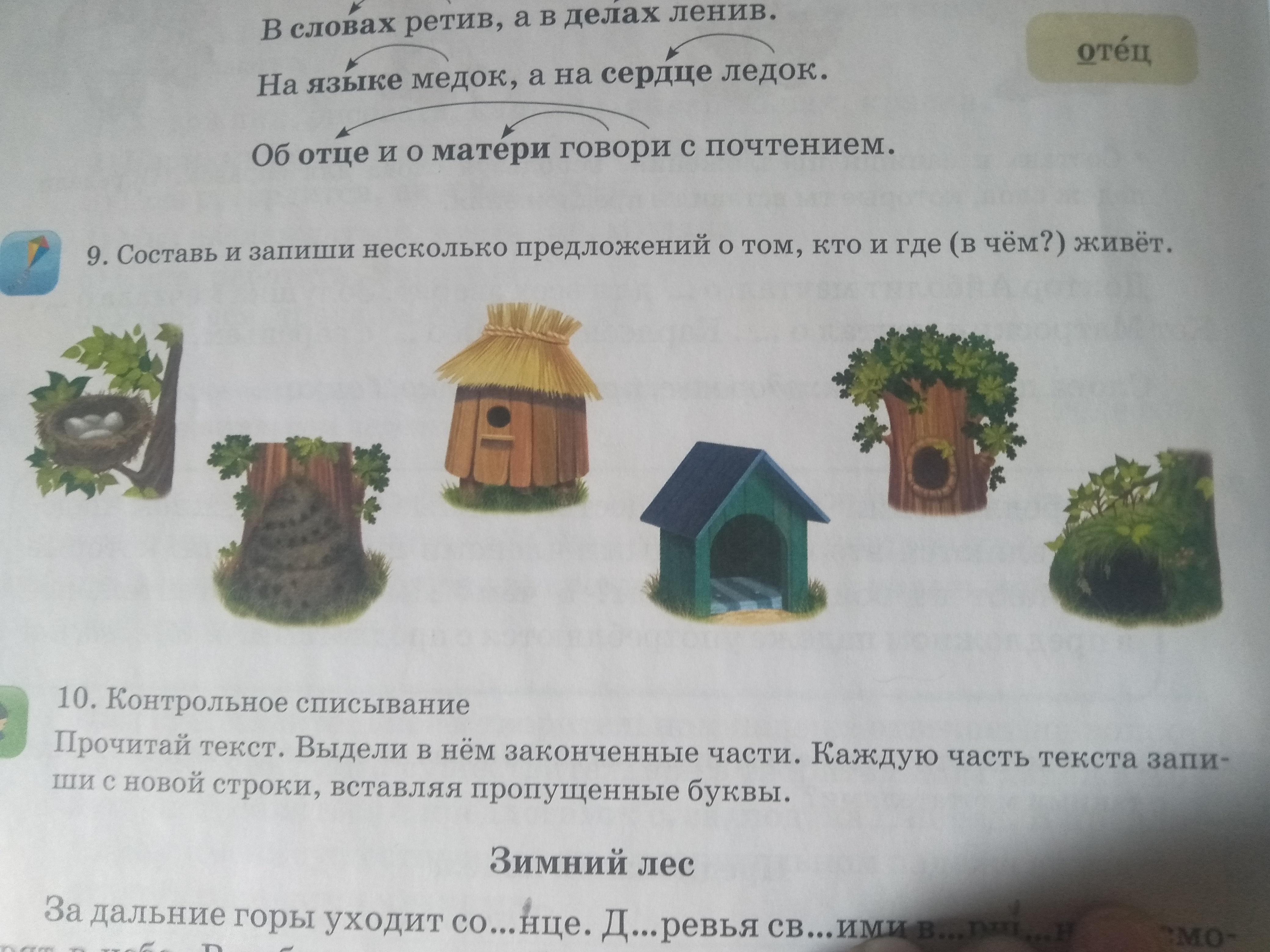 Запиши несколько предложений. Звуковой домик цирк. Загадка справа и слева дома от нее у каждой.