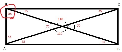 Используя рисунок найти угол между диагоналями aod угол а 55