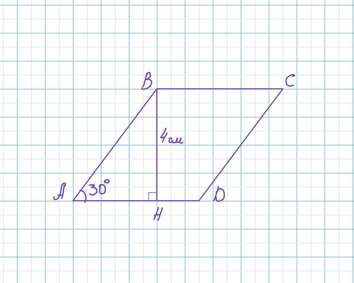 Площадь ромба угол 30