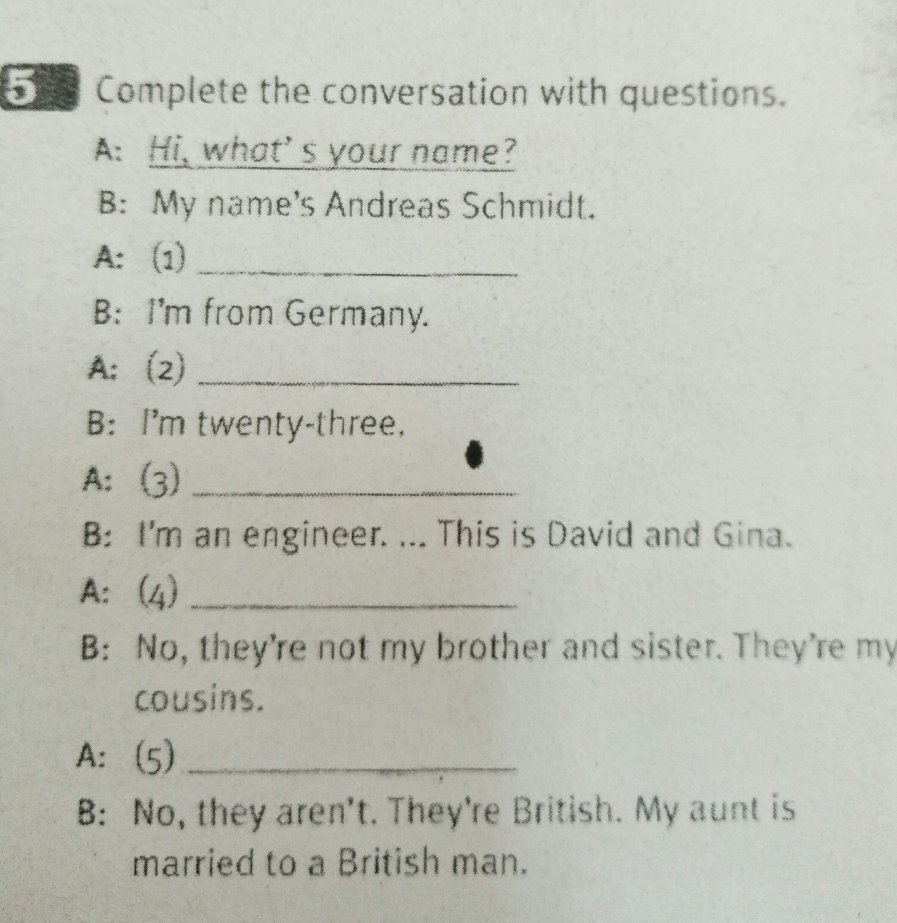 8 complete the questions