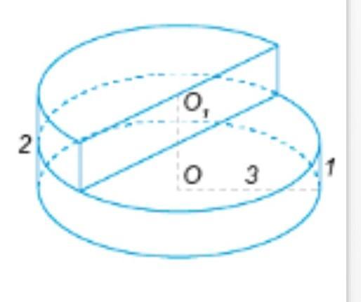 Найдите объем части цилиндра изображенной на рисунке в ответе укажите