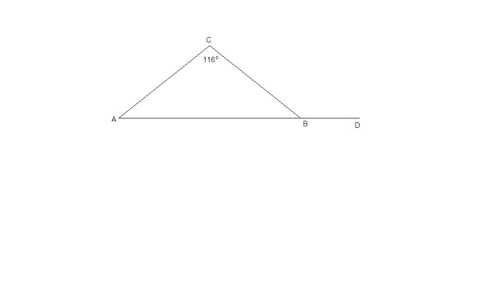 В треугольнике АВС АС вс угол с равен 50 Найдите внешний угол СВД. В треугольнике АВС АС равно вс угол с равен 116 Найдите внешний угол СВД.