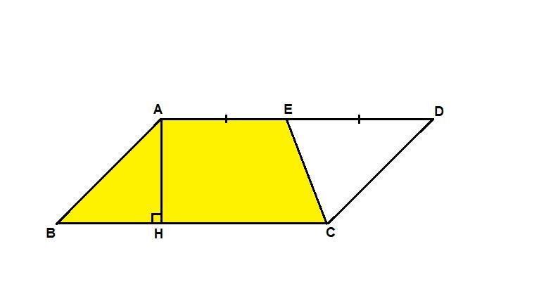 Площадь прямоугольной трапеции равна 156. Трапеция из параллелограмма. Параллелограмм внутри трапеции. Сделать из трапеции параллелограмм. Параллелограмм внутри неравнобедренной трапеции.