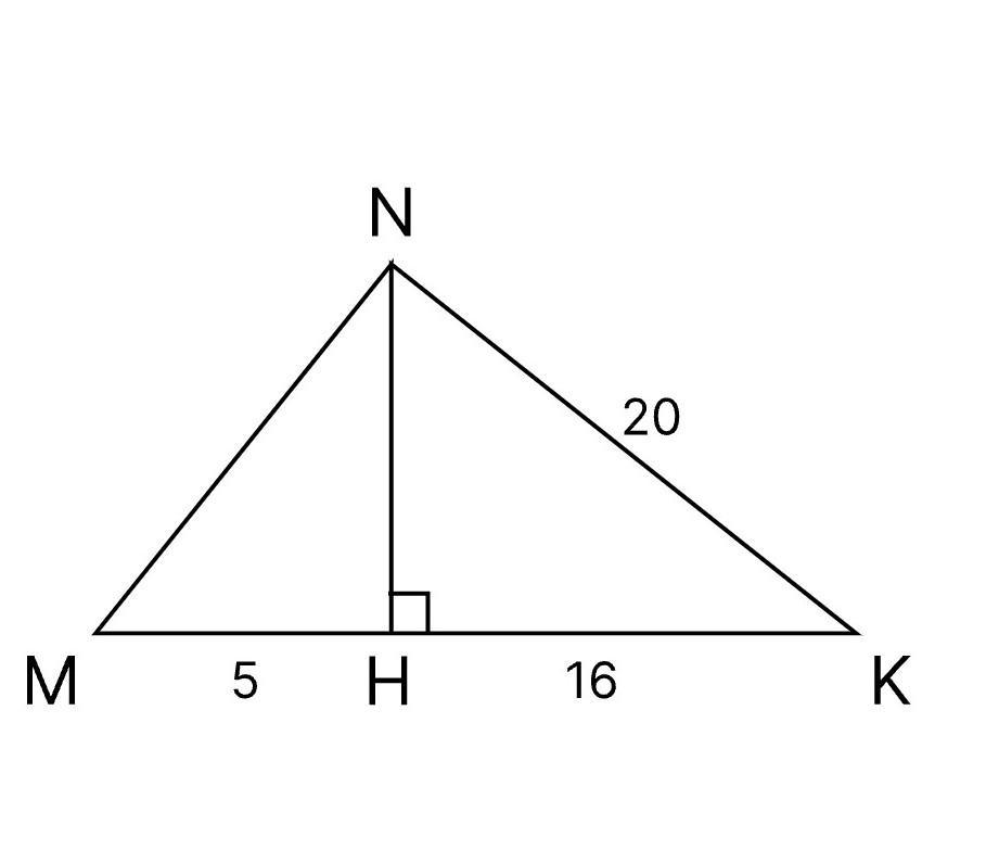 Используя рисунок найди числовое значение высоты mh треугольника mnk