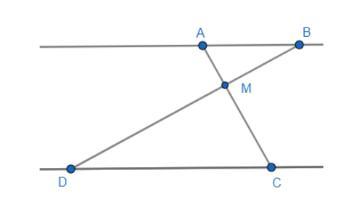 На параллельных прямых лежат отрезки ав