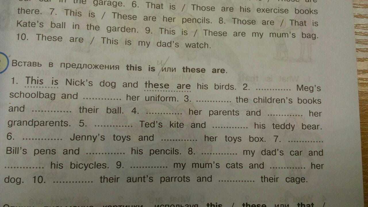 And this is his перевод на русский. Вставь в предложения this is или these are. Предложения с these are.