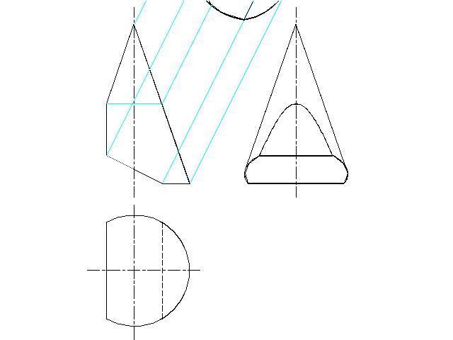 Отсеки плоскостей. Конус усеченный плоскостью Инженерная Графика. Конус три вида. Конусы построение 3 вида. Три основных вида конуса усеченного плоскостями.