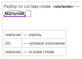 Разбор слова открой. Разбор слова. Мальчик разбор слова по составу. Разобрать слово по составу. Корень в слове мальчик.