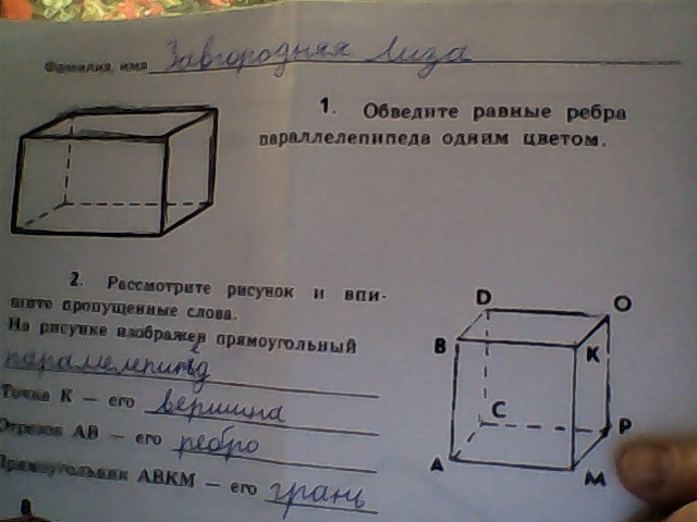 Равные грани и ребра параллелепипеда