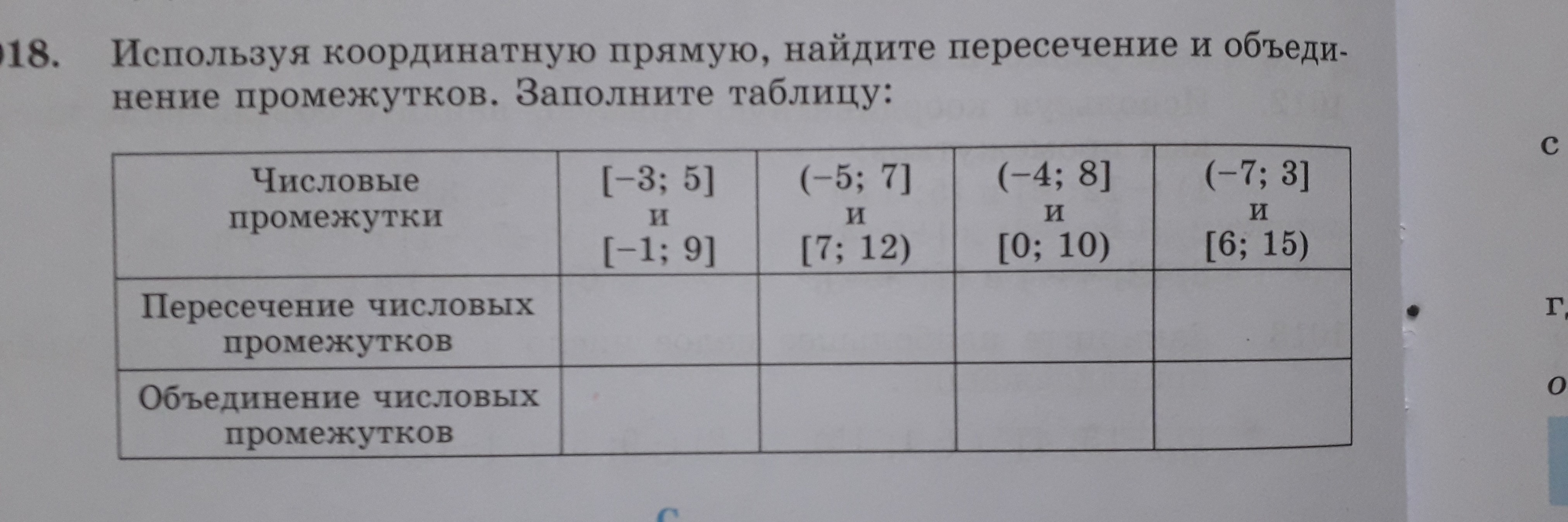 Объединение 3 промежутков. Пересечение и объединение на координатной прямой. Используя координатную прямую Найдите пересечение промежутков. Заполните таблицу числовые промежутки. Таблица координатной прямой.