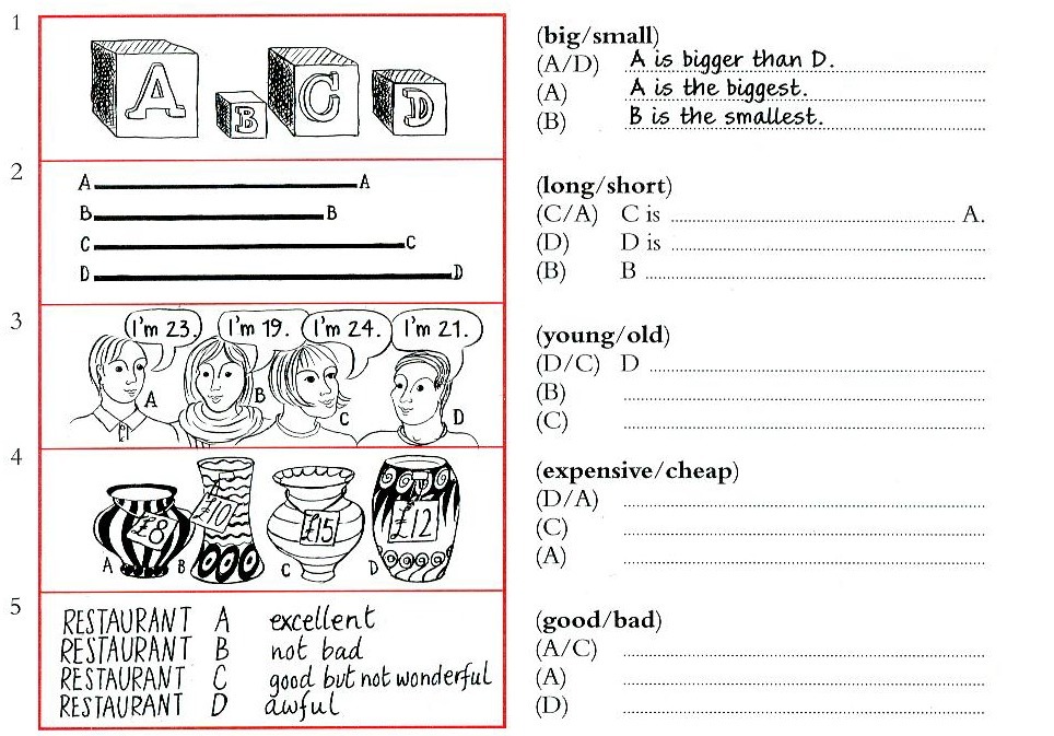 First example. Английский язык write the sentences. Write sentences with Comparatives. Write sentences with Comparatives and Superlatives. The first example is done for you.. Write the sentences with Comparatives older etc and Superlatives oldest.