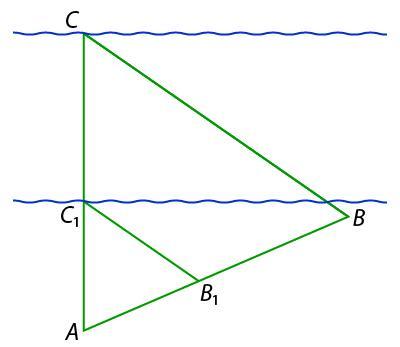 Известно что отрезки ac. Найдите ширину реки отрезок сс1. Найдите ширину реки отрезок сс1 если ас1 25 м. Найдите длину отрезка сс1 если АС:св=4:1, вв1=12см. Найдите отрезок bb1 если AC:BC.