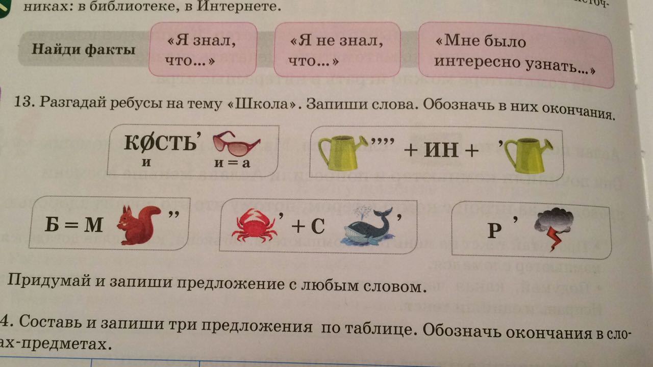 Нарисовать 2 ребуса на слова с проверяемыми безударными гласными в корне