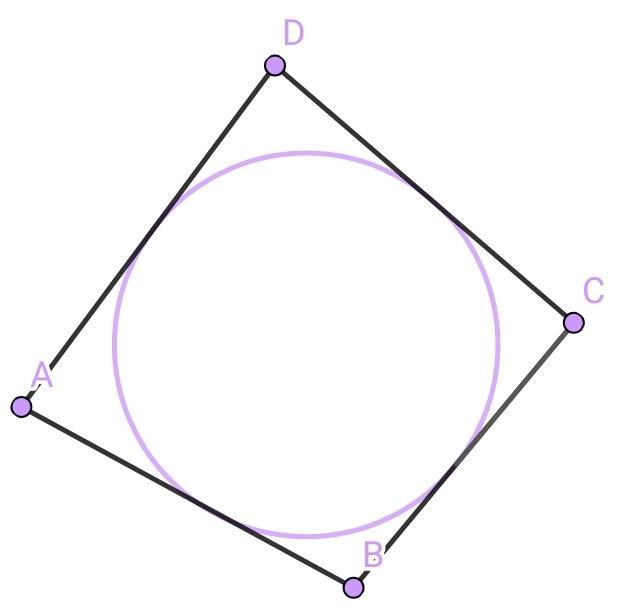Точка внутри четырехугольника. Сумма противоположных сторон описанного четырехугольника. Сумма двух противоположных сторон описанного четырехугольника. Сумма противоположных сторон описанного четырехугольника равны. Четырехугольник вписанный в окружность.