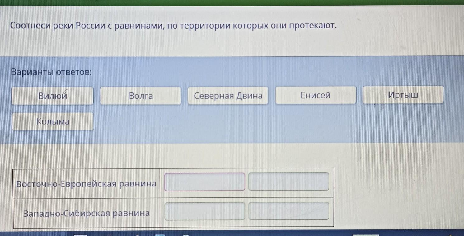 Соотнеси название реки регионов которых они протекают