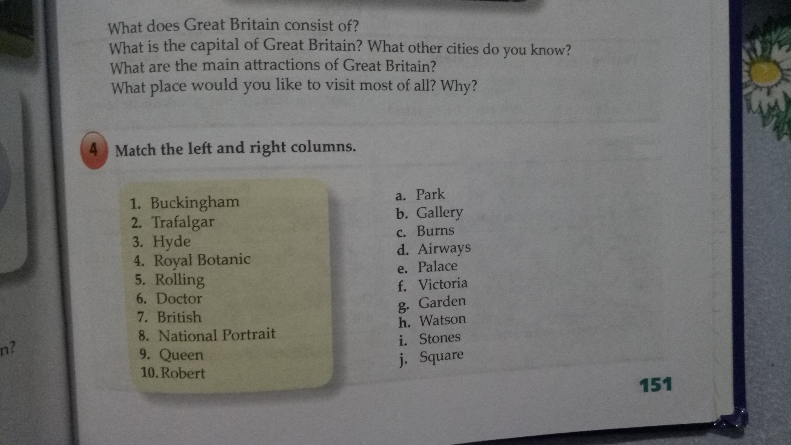 Match the left and right columns buckingham