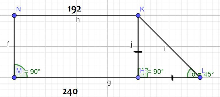 В прямоугольной трапеции mnkl