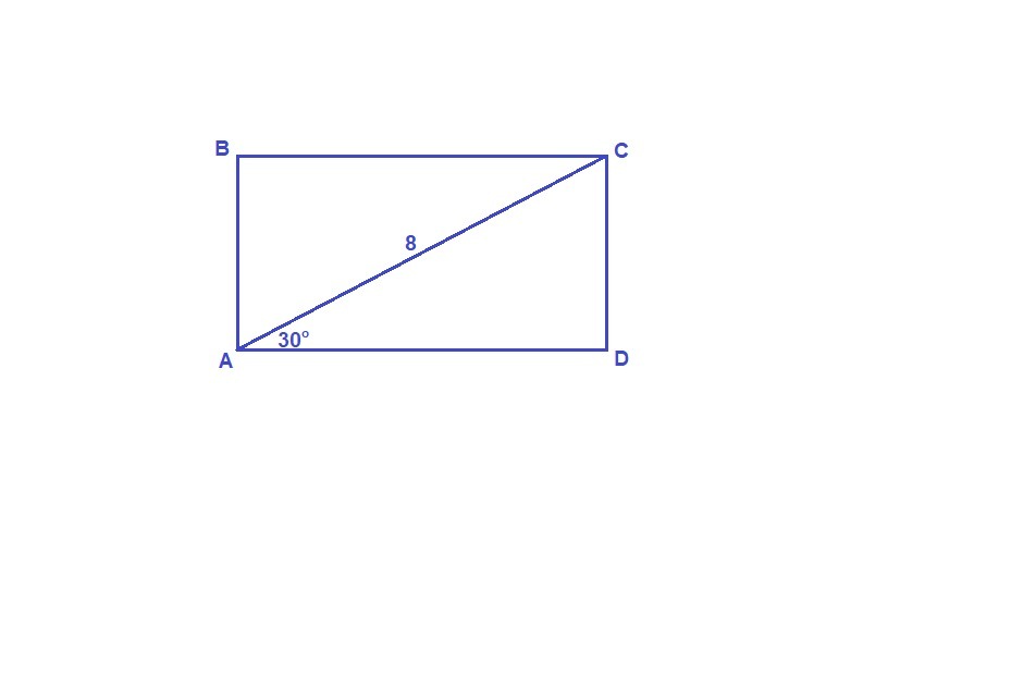 Прямоугольник с углом 30